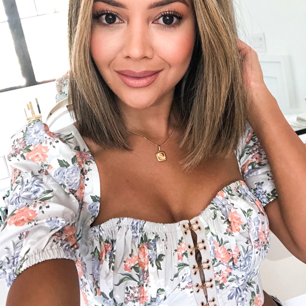 Floral corset crop top